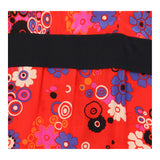 Red Multicoloured Floral Print V-Neck Midi Dress