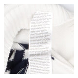White and navy striped knit sweater dress maternit