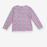 Tee LS pink purple apples
