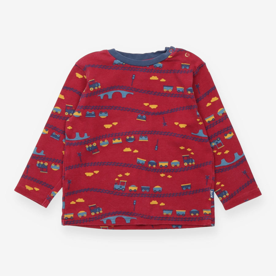 T-shirt red train track