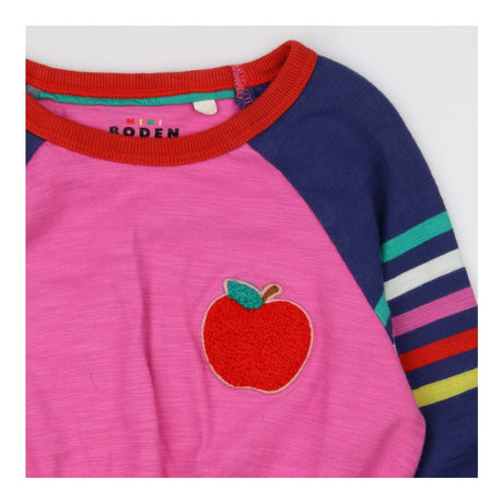Dress jersey pink red apple blue sleeves stripes