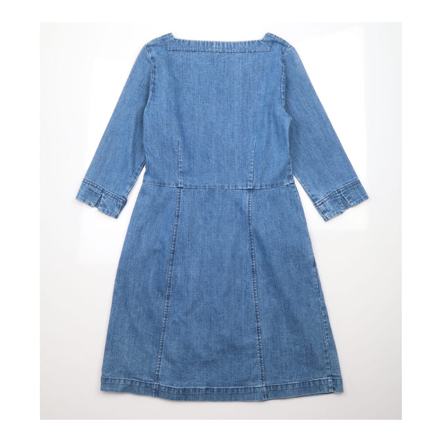 Dress Morrab Blue Denim Cotton Stretch Square Neck