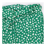 Skirt Green White Spot Button Front, Midi
