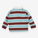 Tee rugby shirt brown blue stripe