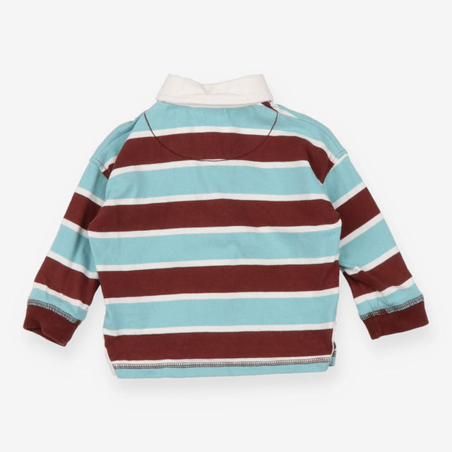 Tee rugby shirt brown blue stripe