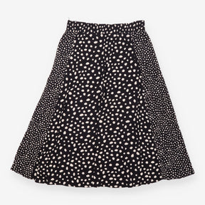 Maxi Skirt Black White Polka Dot Smocked Waist