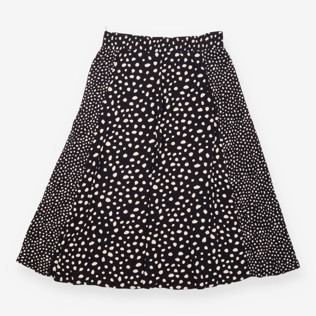 Maxi Skirt Black White Polka Dot Smocked Waist