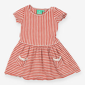 Dress Red Striped with Pockets