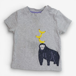 Tee Short Sleeve grey gorilla bananas