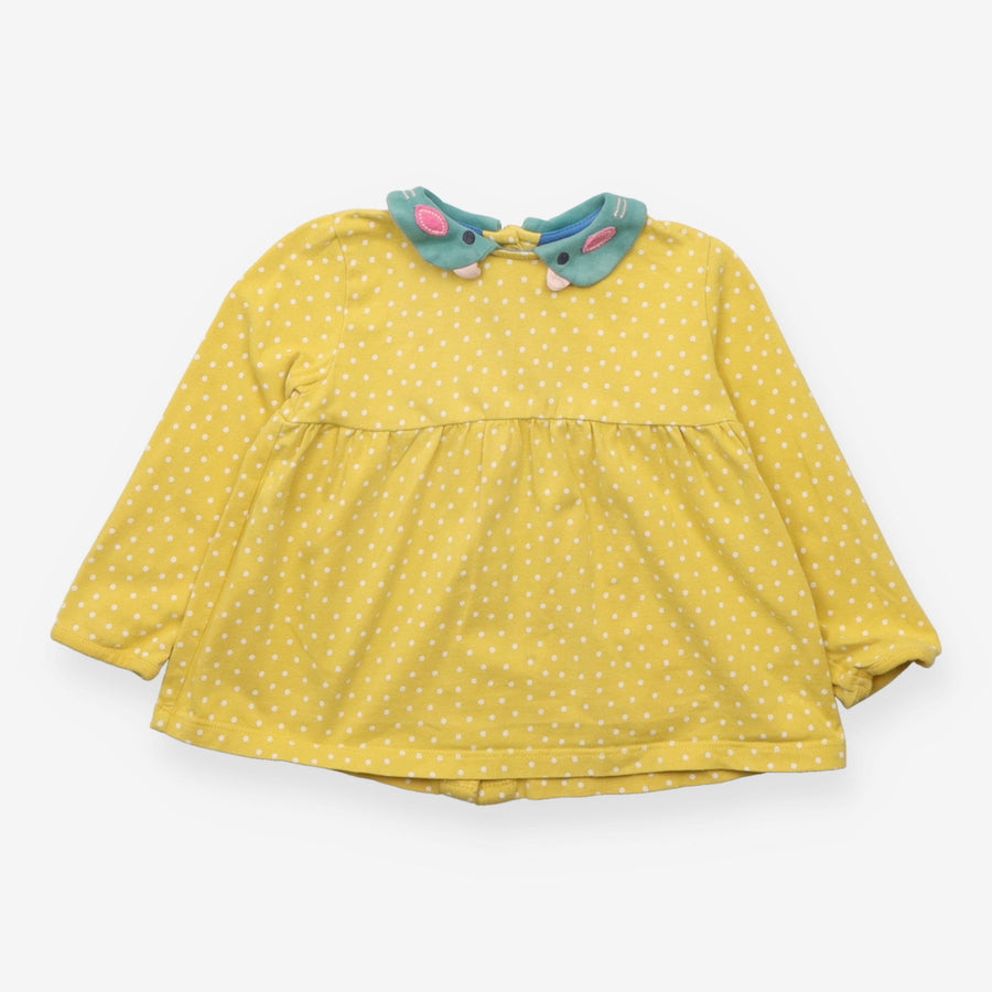 Dress long sleeve yellow spotted