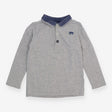 Grey LS collared top with elephant