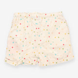Shorts pull on cream rainbow spotted