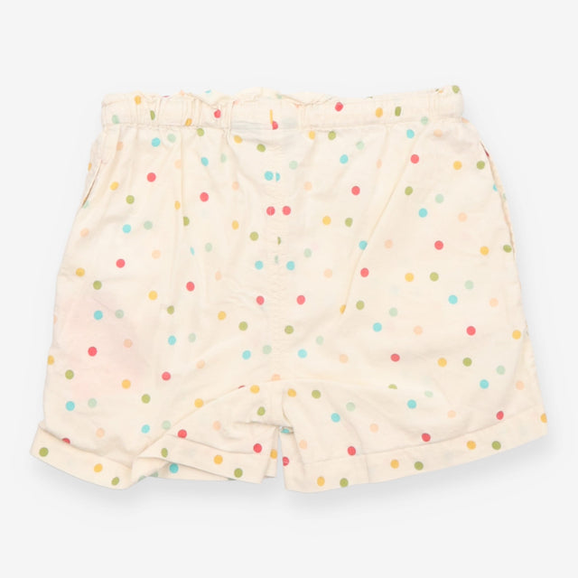 Shorts pull on cream rainbow spotted