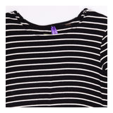 Maternity Dress Black White Stripe Long Sleeve