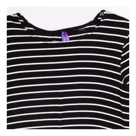 Maternity Dress Black White Stripe Long Sleeve