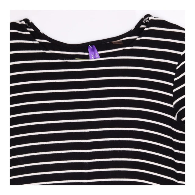 Maternity Dress Black White Stripe Long Sleeve
