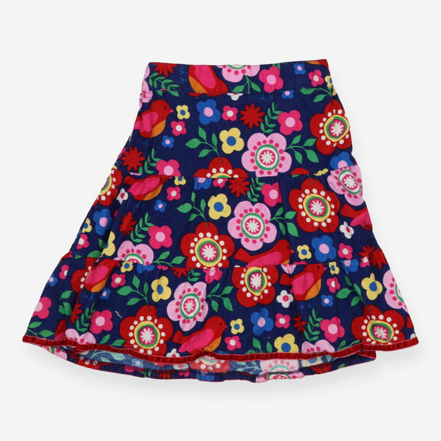 Skirt cord tiered blue bold flowers