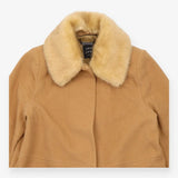 Camel Faux Fur Collar Long Coat