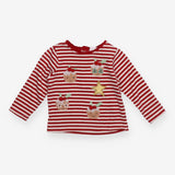 T-shirt long sleeve red striped festive