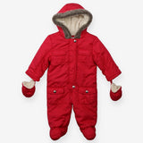 Pink snowsuit with mittens waterproof fleece lined