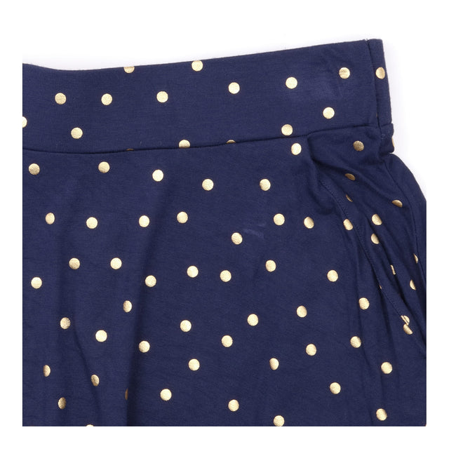 Midi Skirt Navy Blue Gold Metallic Polka Dot