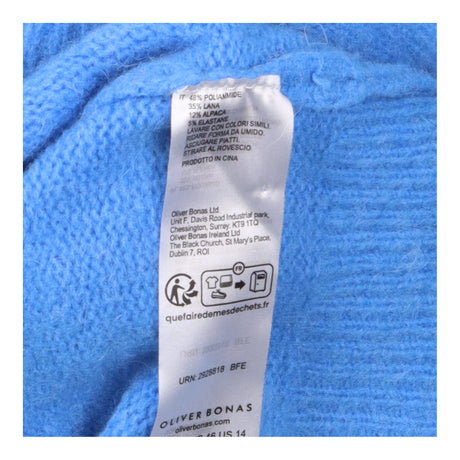 Cardigan Bright Blue Wool Alpaca Blend Gold Button