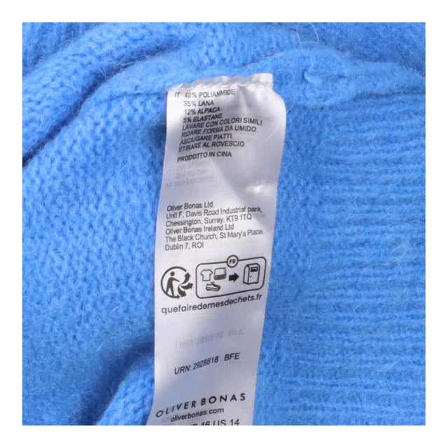 Cardigan Bright Blue Wool Alpaca Blend Gold Button