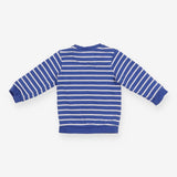Sweater Jersey Blue Striped Dinosaur 