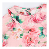 Sleepsuit pink frill large flowers collar