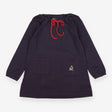 Naty Dress Long Sleeved Navy ABC Applique on Pocke