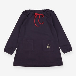 Naty Dress Long Sleeved Navy ABC Applique on Pocke