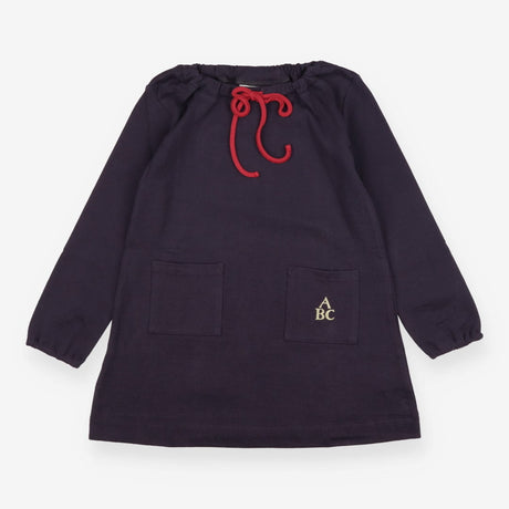 Naty Dress Long Sleeved Navy ABC Applique on Pocke