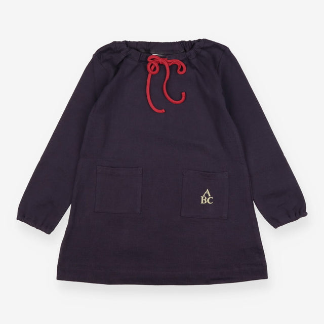 Naty Dress Long Sleeved Navy ABC Applique on Pocke