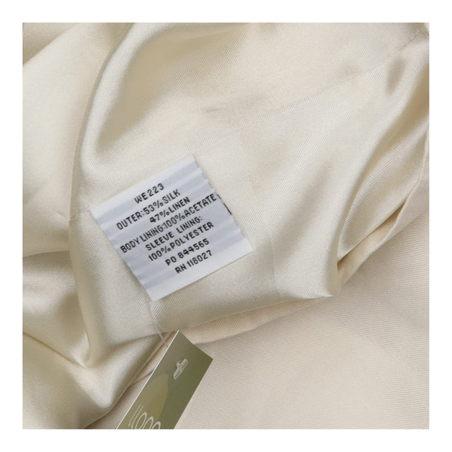 Ivory Silk-Linen Bow-Waist Occasion Coat