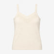 Cream Knit Camisole with Pointelle Detail