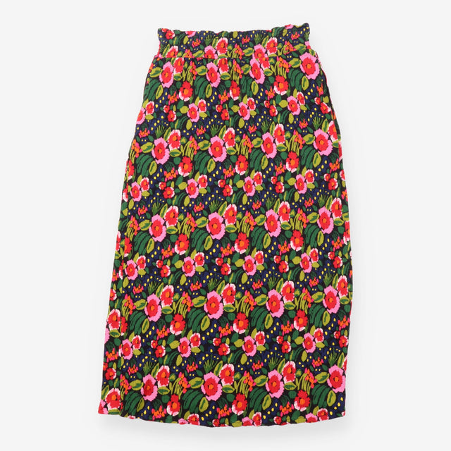 Skirt Floral Print Shirred Waist