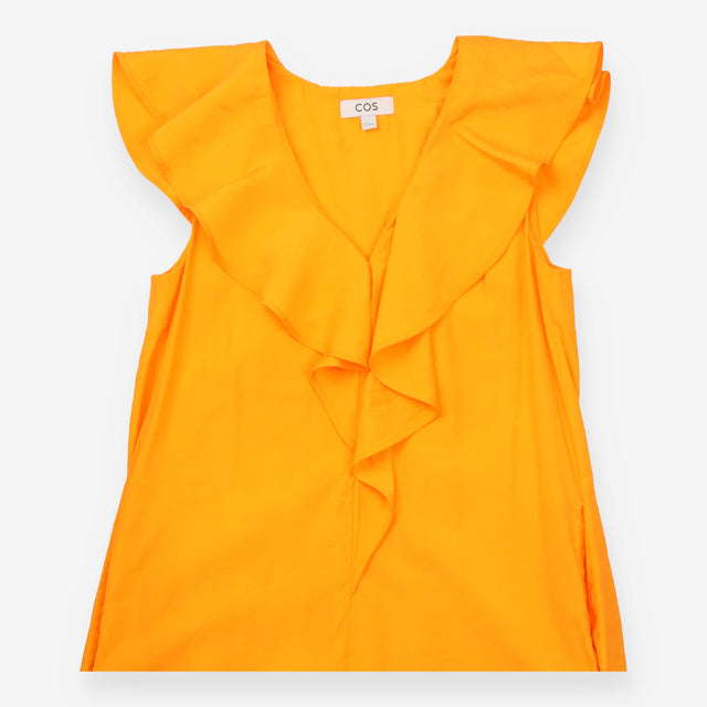 Dress Ruffle Front V-Neck Sleeveless Maxi Bright O