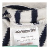 Tee LS Navy Blue striped  - shoulder buttons