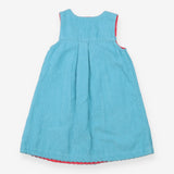 Pinafore cord blue tiger