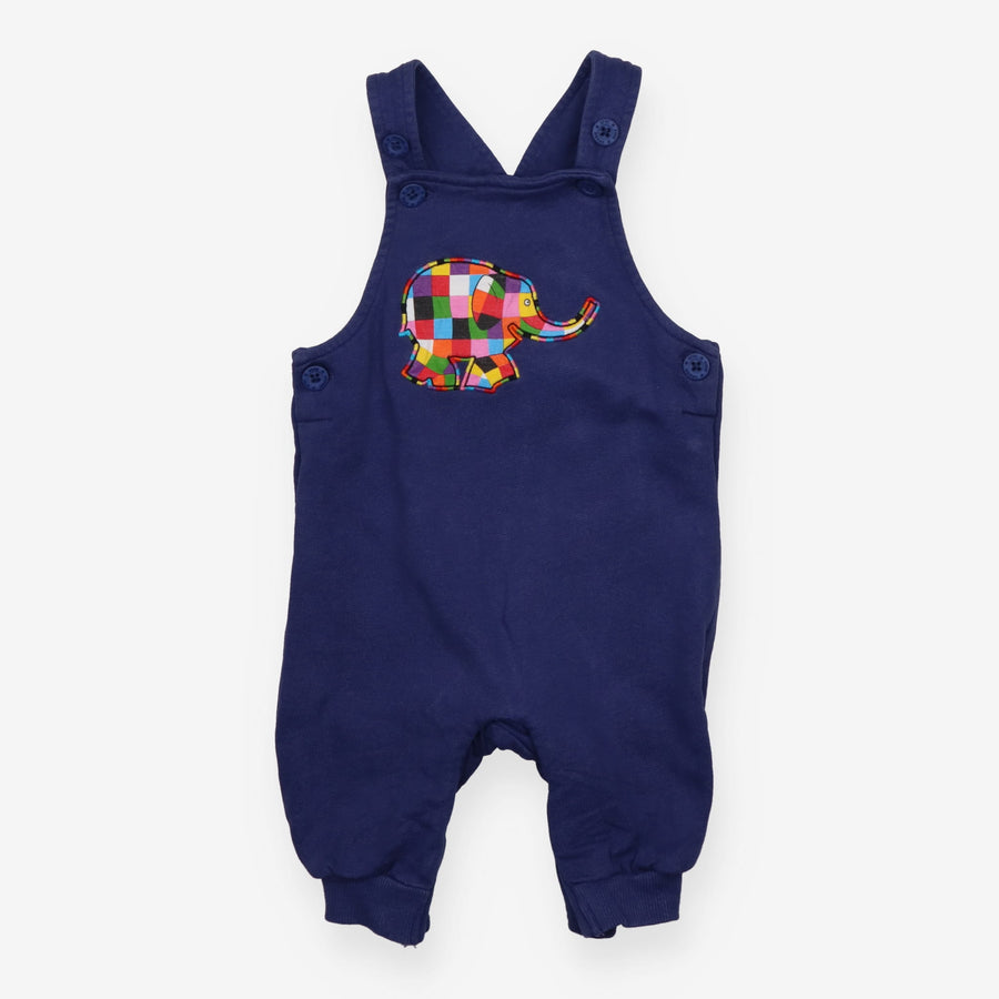 Jersey Dungaree Navy with Elmer the Elephant 