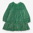 Dress Long Sleeve Tiered Velour Green
