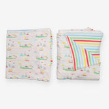 Cuddle-Up Jersey Rainbow Striped Cot Bed Duvet Set