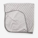 Blanket jersey white grey elephants