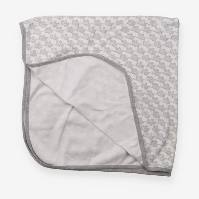 Blanket jersey white grey elephants