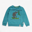 Sweatshirt Green Elephant Print