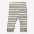 Grey and White Stripe Leggings and Baby Hat with L