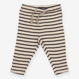 Beige and black striped leggings