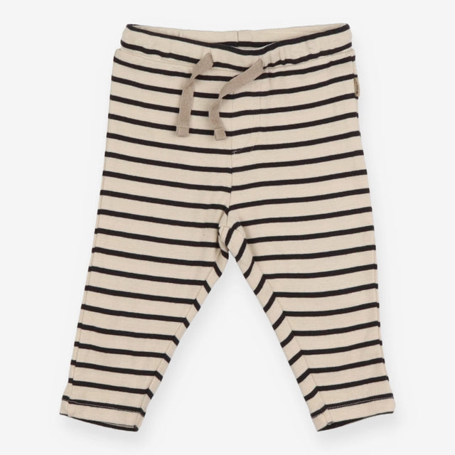 Beige and black striped leggings