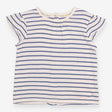 T-Shirt Short Sleeve Blue Stripe with Frill Sleeve