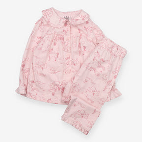 Pyjamas traditional style pink unicorns scene